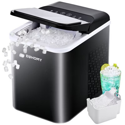 EUHOMY 35 Lbs. Nugget Ice Maker, Countertop Ice Machine, Self-Cleaning, Low Noise, Includes Scoop and Basket, Black | Target