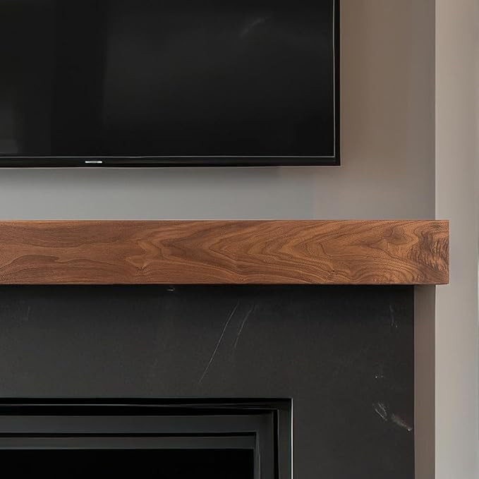 Modern Ember Walnut Creek 60 Inch Fireplace Mantel Shelf in Matte Clear - Durable 9" Depth, Wall-... | Amazon (US)