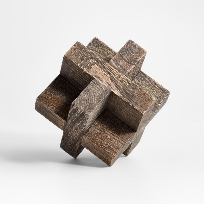 Black Wood Block Sculpture 6" + Reviews | Crate & Barrel | Crate & Barrel