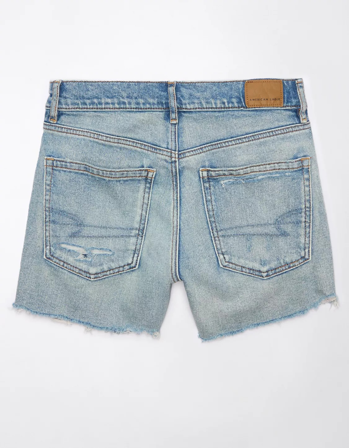 AE Strigid Super High-Waisted Relaxed Distressed Denim Short | American Eagle Outfitters (US & CA)