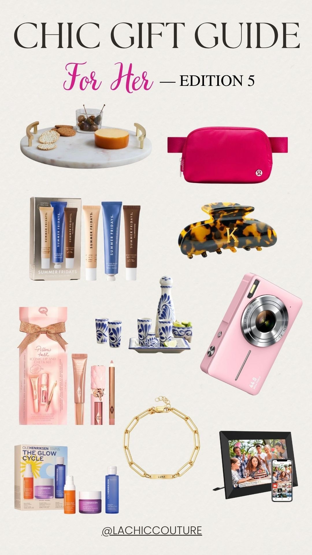 Chic Gift Guide for Her - Edition 5 #ChicGiftGuide #GiftGuideForHer
#HolidayGiftldeas #AestheticGifts #lachiccouture #LTKGiftGuide



#LTKSeasonal #LTKFindsUnder100 #LTKGiftGuide
