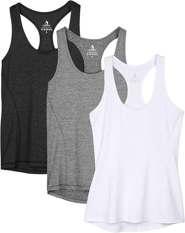 icyzone Workout Tank Tops for Women - Racerback Athletic Yoga Tops, Running Exercise Gym Shirts(P... | Amazon (US)