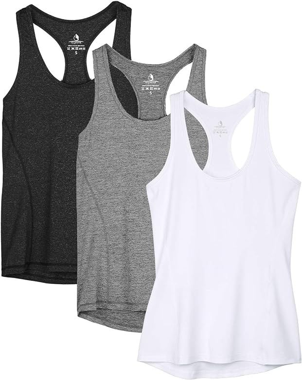 icyzone Women's Racerback Workout Athletic Running Tank Tops (Pack of 3) | Amazon (US)