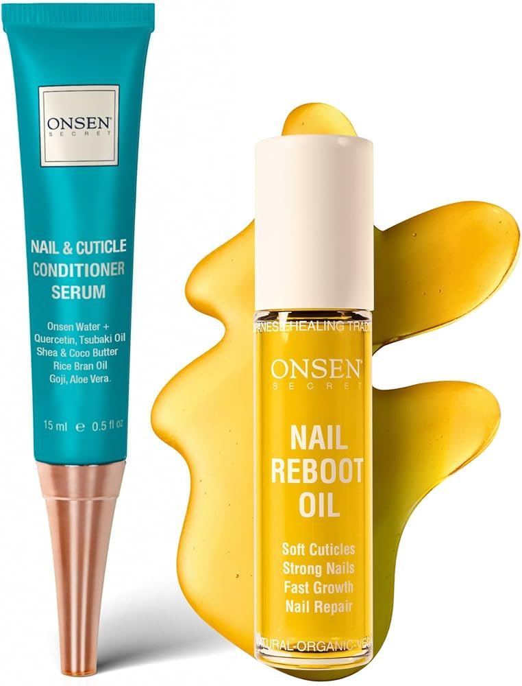 Onsen Secret Nail Reboot Duo - Treatment for Damaged Nails - Natural Nail Care & Cuticle Repair -... | Amazon (US)