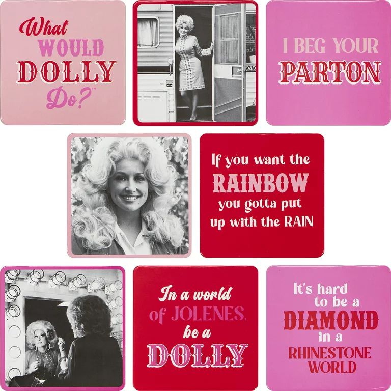Dolly Parton Double Sided Multicolor Coasters, 8 Ct. | Walmart (US)