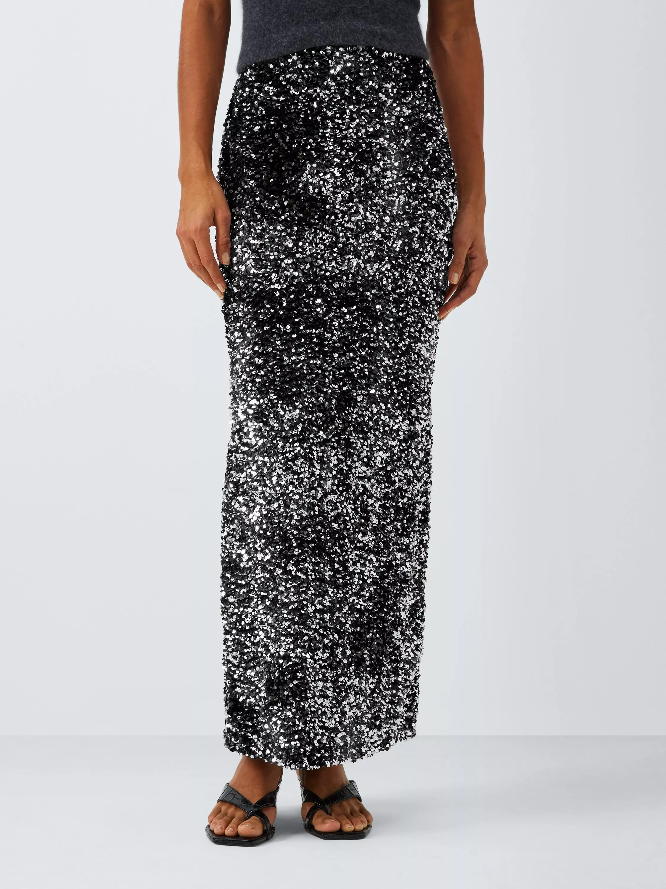 Marella Jancy 2 Embellished Maxi Skirt, Grey | John Lewis (UK)