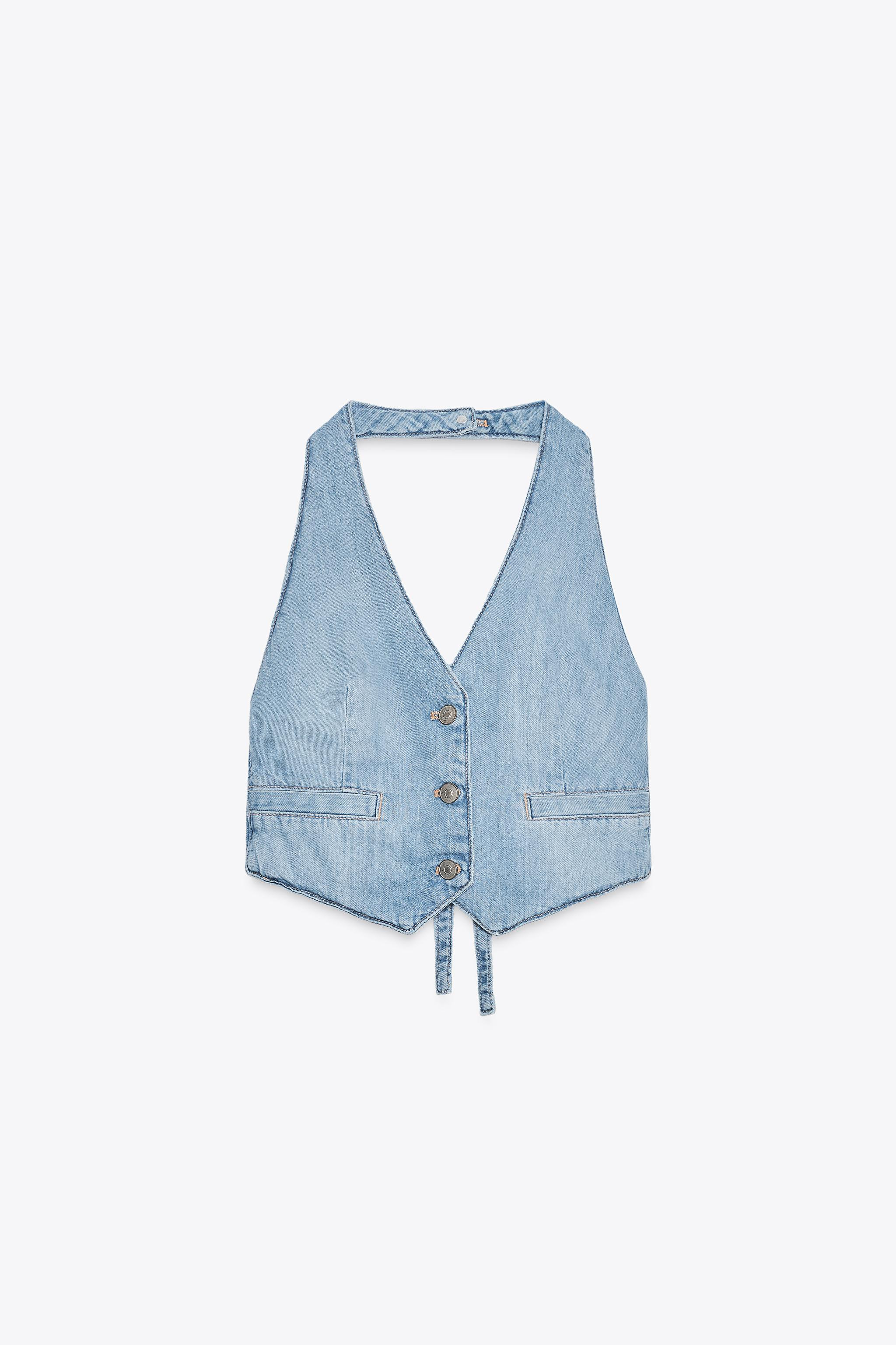 TRF DENIM WAISTCOAT TOP | Zara US