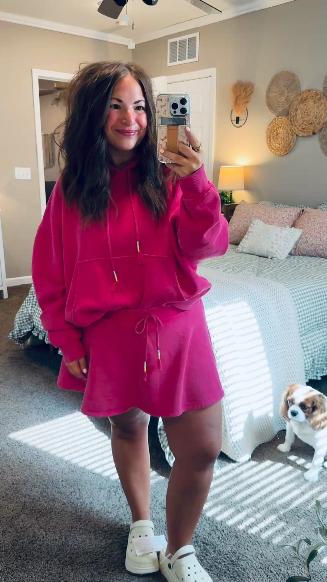 Comfy but make it bold 💖 Loving these hot pink Walmart finds—easy, cozy, and perfect for adding a little fun to everyday style!

clogs: fit oversized // wearing a 4.5-5
skort: fits true to size, but very short // wearing a large
hoodie: fits true to size // wearing a large 

 #LTKootd #LTKMidsize