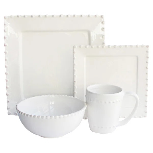 Bianca Square 16 Piece Dinnerware Set, Service for 4 | Wayfair North America