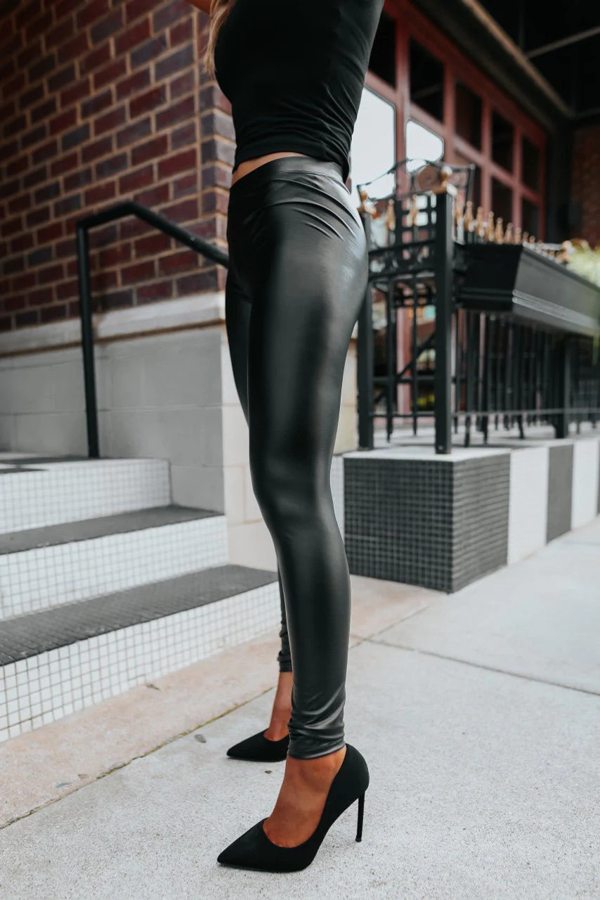 Signature Faux Leather Black Leggings | Magnolia Boutique