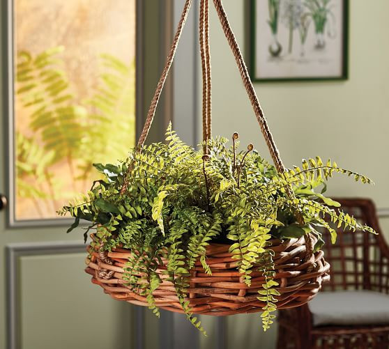 Rattan Hanging Basket Planter | Pottery Barn (US)