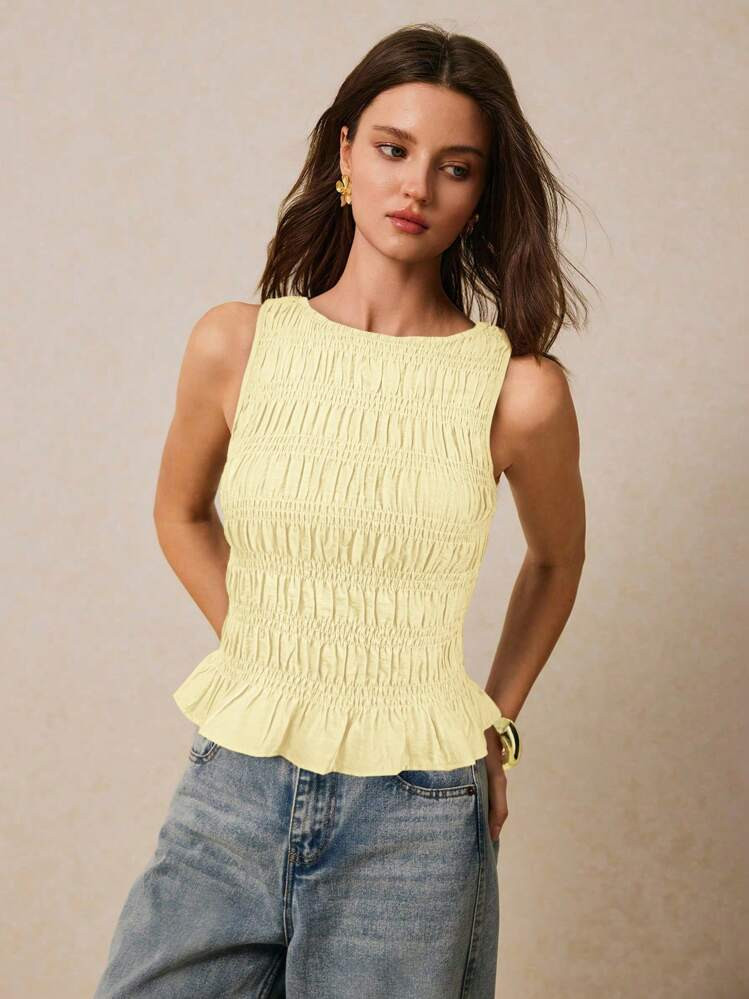 Plain Minimalist Suitable For Summer Yellow | SHEIN