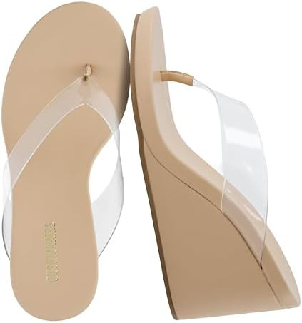 CUSHIONAIRE Bera Platform Thong Womens Sandals, Stylish Wedge Flip Flops for Women with Contoured... | Amazon (US)