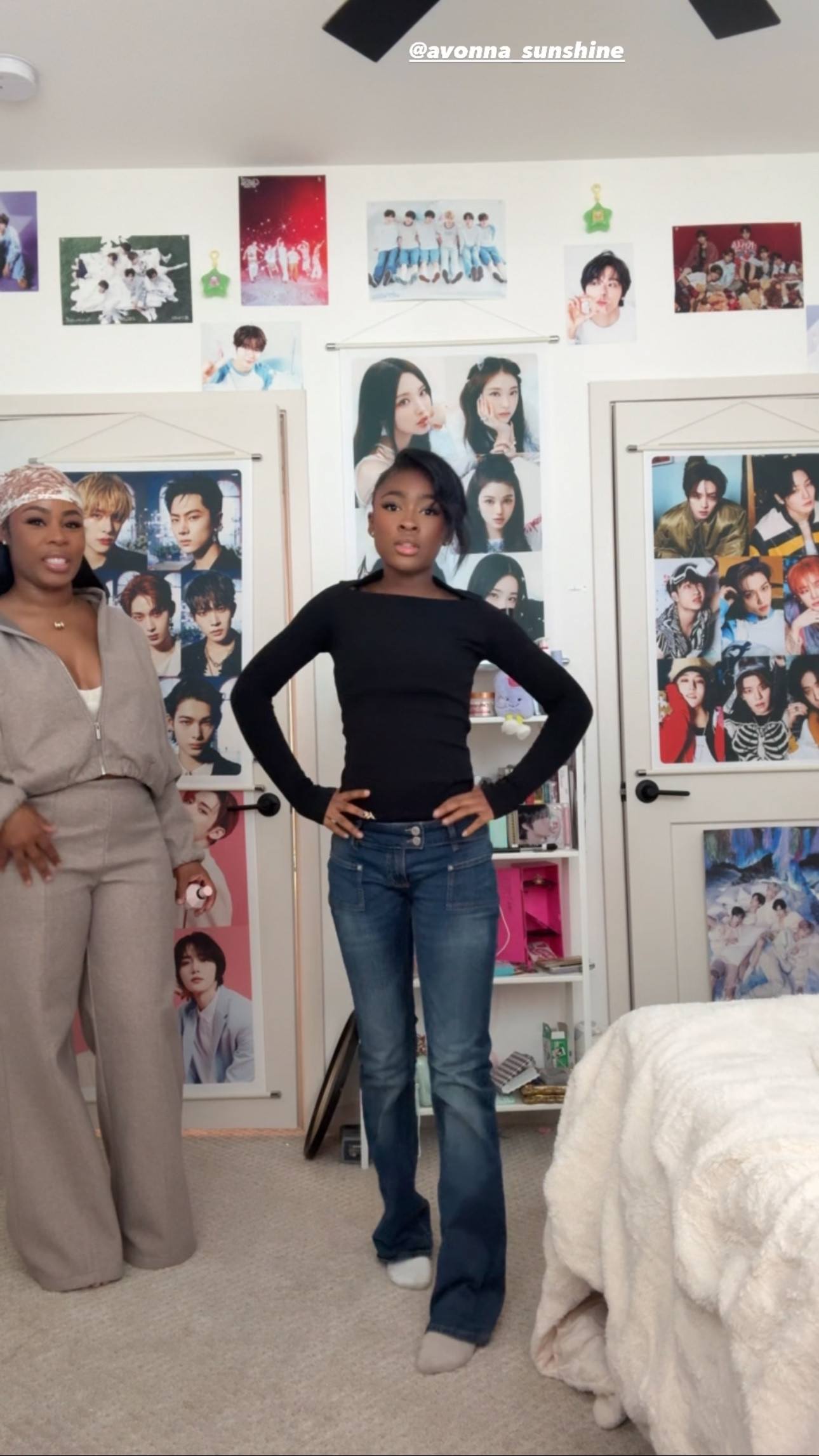 Today’s OOTD is all about elevated casual style that still feels effortless 🤍

Jena is giving true model off-duty energy in a long-sleeve black babydoll top paired with blue denim jeans that softly flare at the hem for a subtle bell-bottom effect. The silhouette is clean, flattering, and instantly polished — simple pieces styled in a very elevated way.

I’m wearing an elegant two-piece jogger set that completely redefines loungewear, the fabric has a smooth, structured finish that drapes beautifully and instantly elevates the look. This is not your average jogger set — it’s polished, intentional, and perfect for stepping out while still being comfortable. I finished the look with a coordinating head scarf to pull everything together.

Both looks are affordable fashion finds from Zara and perfect examples of how elevated casual outfits don’t require complicated styling or luxury prices.
#LTLdayinthelife

#LTKootd