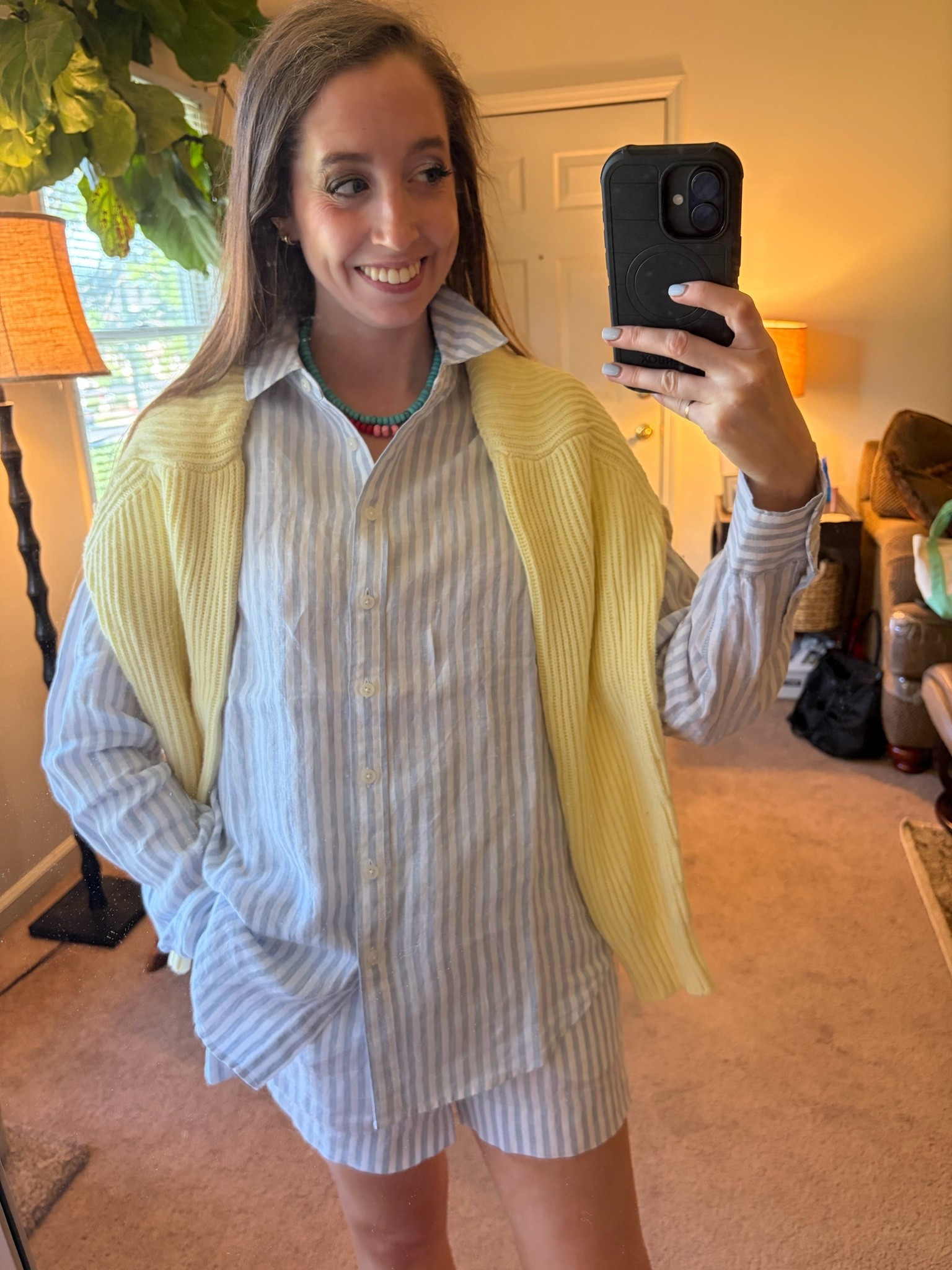 Blue and white striped matching set! The shorts run a little big, I sized down to an XS. the shirt has a relaxed fit but is TTS, I sized up to a medium for a more relaxed fit. 
Quince 
Linen shirt 
Linen shorts 
Beach vacation outfit

#LTKSeasonal