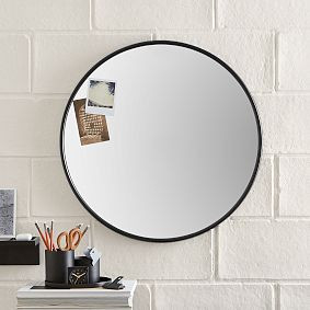 No Nails Round Metal Framed Mirror (24") | Pottery Barn Teen