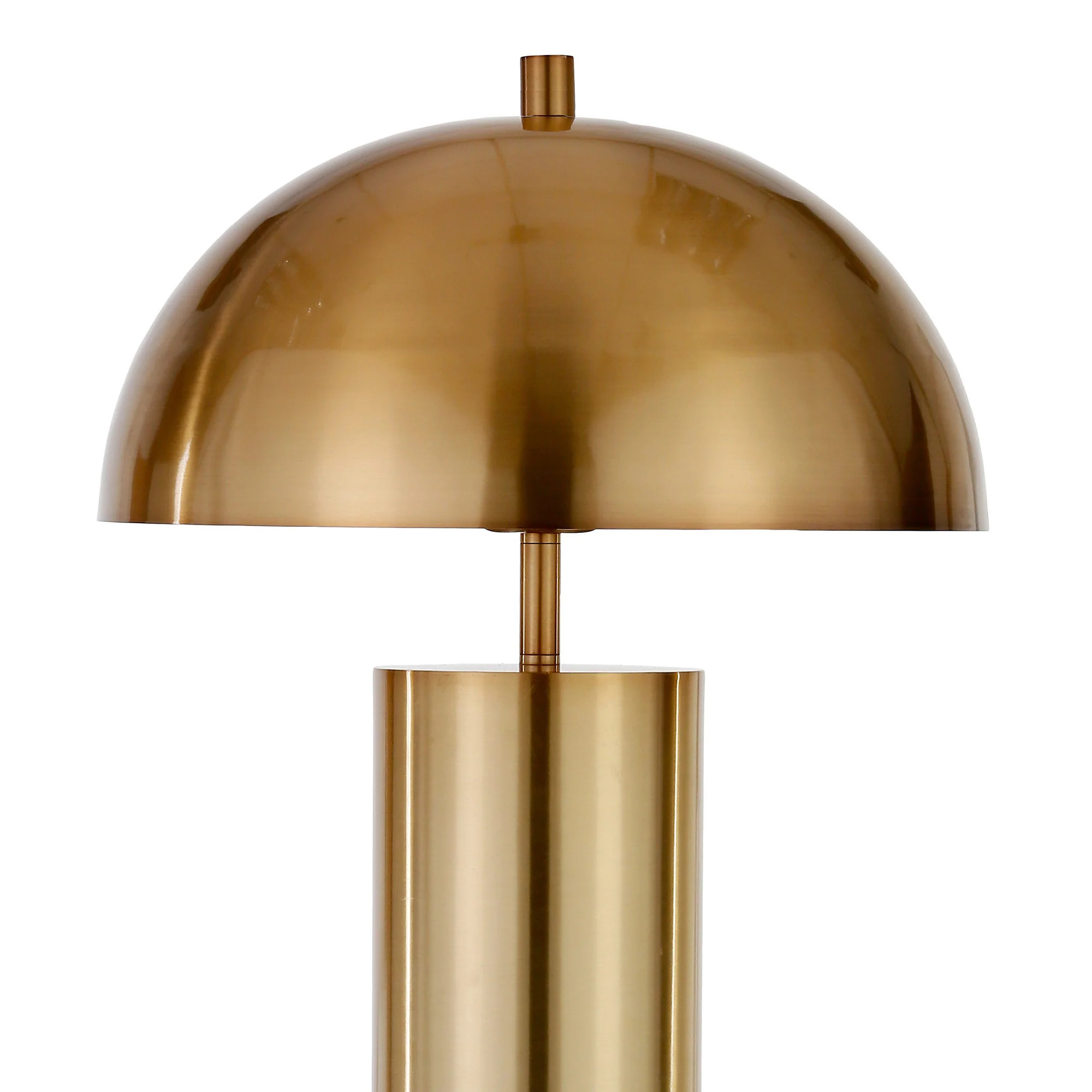27" Brass Metal Table Lamp With Brass Dome Shade | Shop Simon