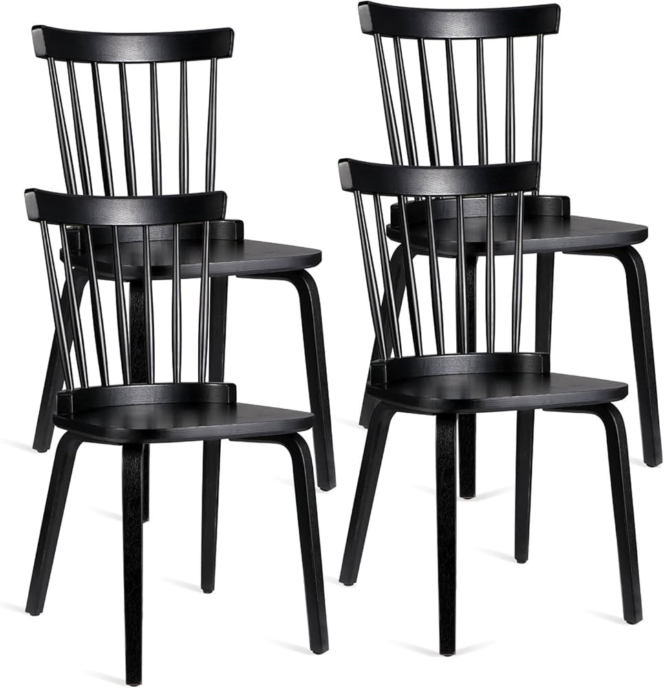 Wood Dining Chairs Set of 2 Farmhouse Spindle Back, Widen Seat, Modern Mid-Century Country Style,... | Amazon (US)