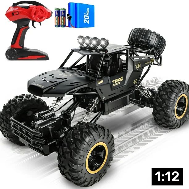 Wisairt Large RC Cars, 1:12 4WD Large Remote Control Monster Truck 2.4 GHz Alloy RC Cars for Kids... | Walmart (US)