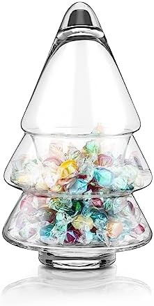 Sliner 9.06 x 5.12 Inch 30oz Christmas Tree Candy Jars Glass Cookie Jars with Lids Lovely Christm... | Amazon (US)