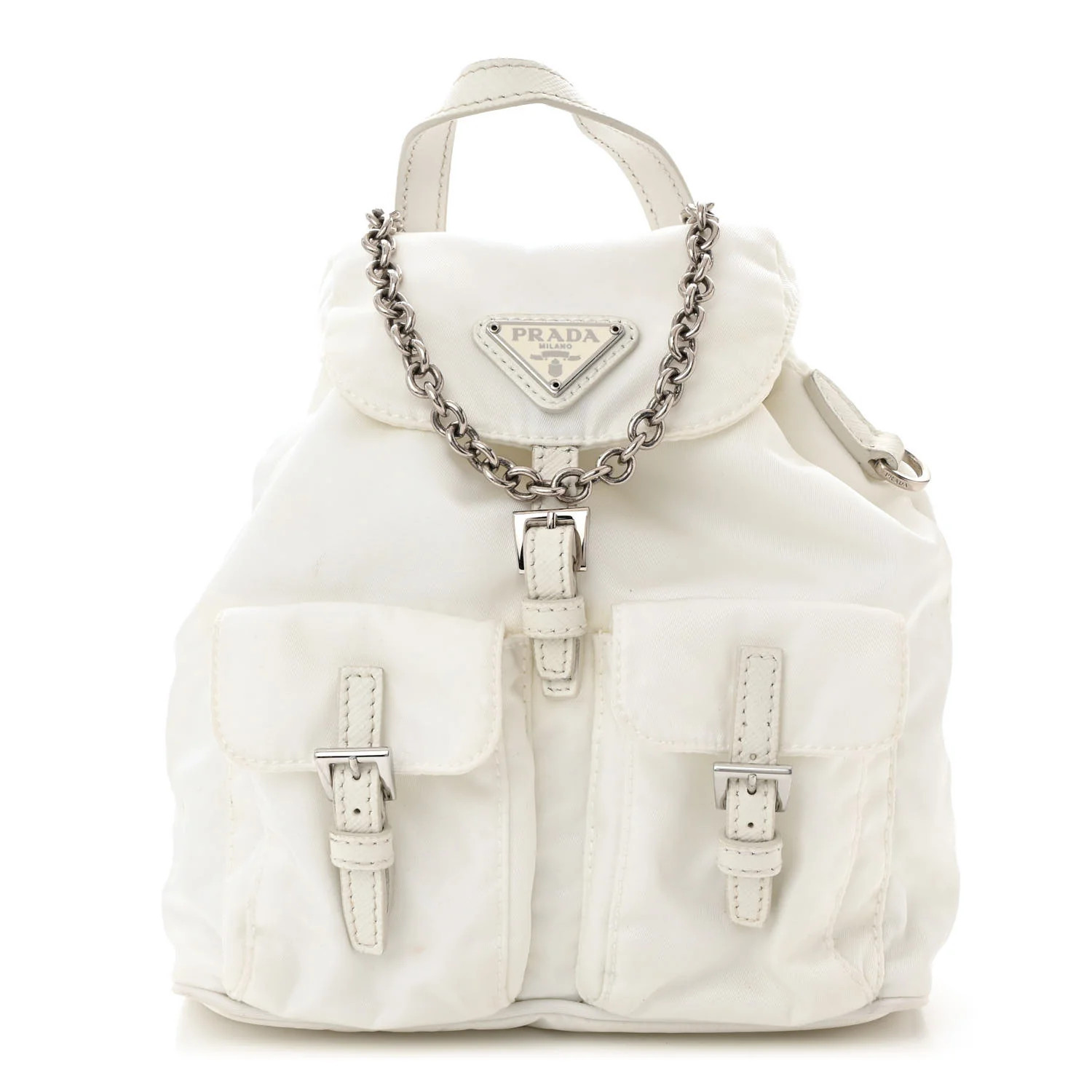Nylon Vela Mini Crossbody Backpack White | FASHIONPHILE (US)