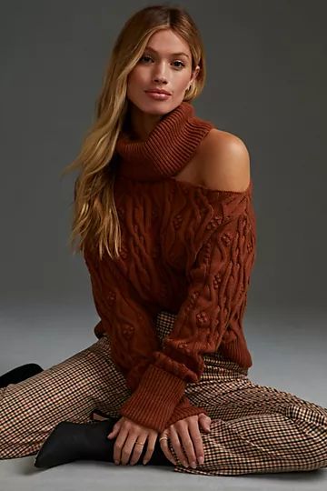 Paige Raundi Cropped Cable-Knit Sweater | Anthropologie (US)