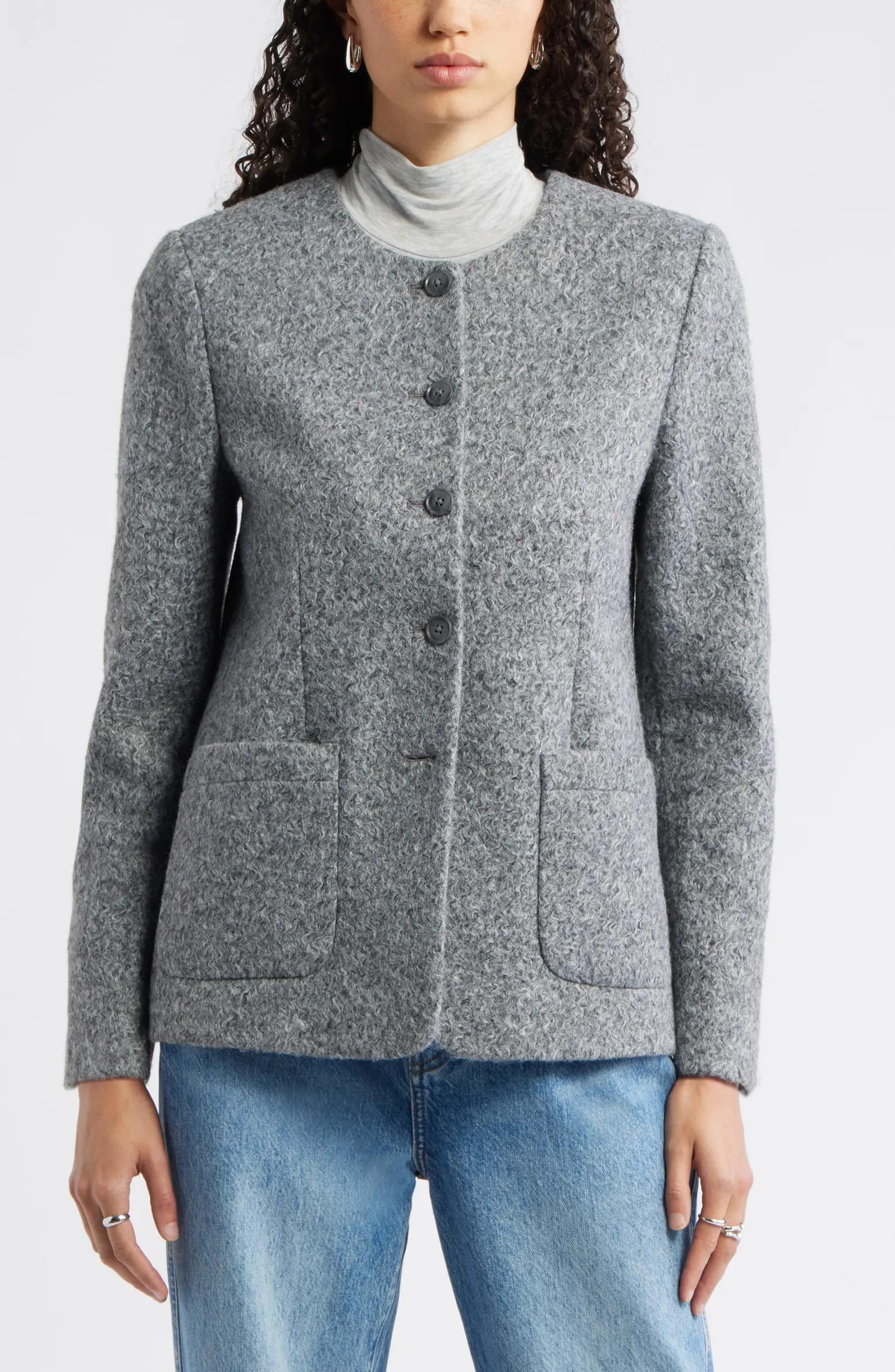Textured Collarless Jacket | Nordstrom