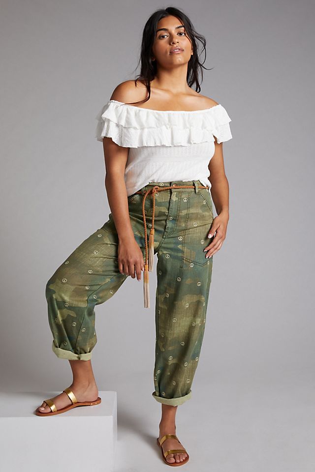 Pilcro The Forager Embroidered Pants | Anthropologie (US)