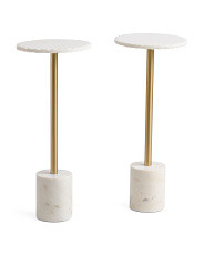 24” 2 Pack Marble Top Tables | TJ Maxx