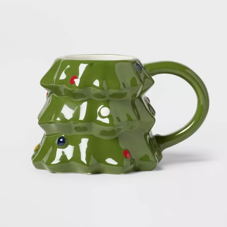 12.8oz Earthenware Figural Christmas Christman Tree Mug - Wondershop™ | Target
