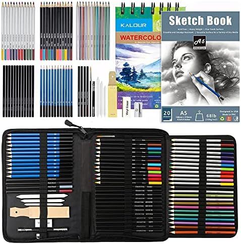 74 Drawing Sketching Kit Set - Pro Art Supplies with Sketchbook & Watercolor Paper - Include Wate... | Amazon (CA)