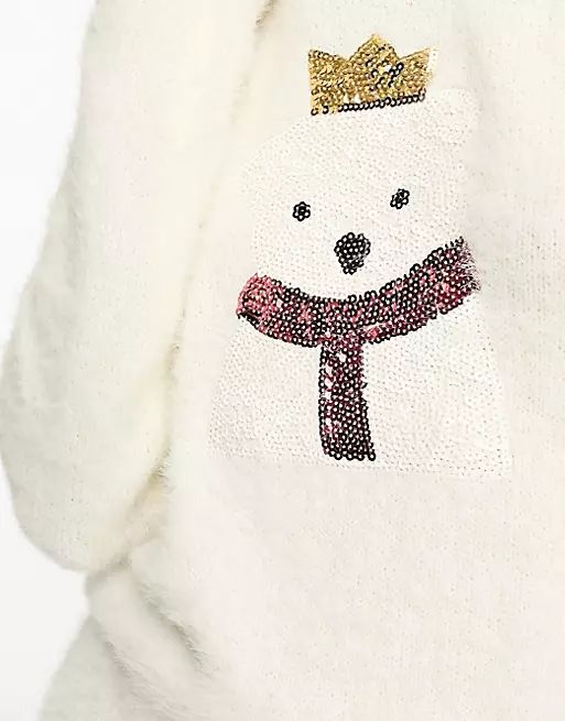 Brave Soul Petite - Pull de Noël duveteux à motif ours polaire | ASOS (Global)