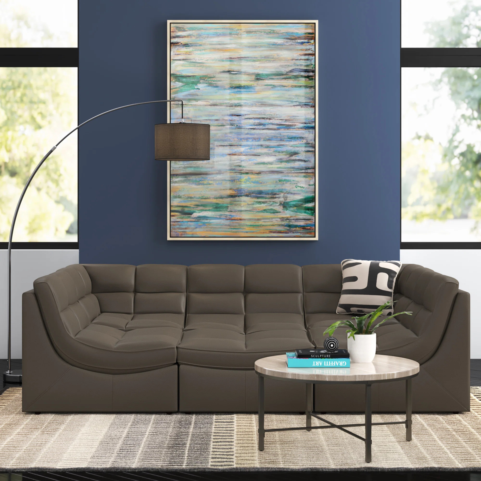 Pendik 6 - Piece Faux Leather Sectional | Wayfair North America