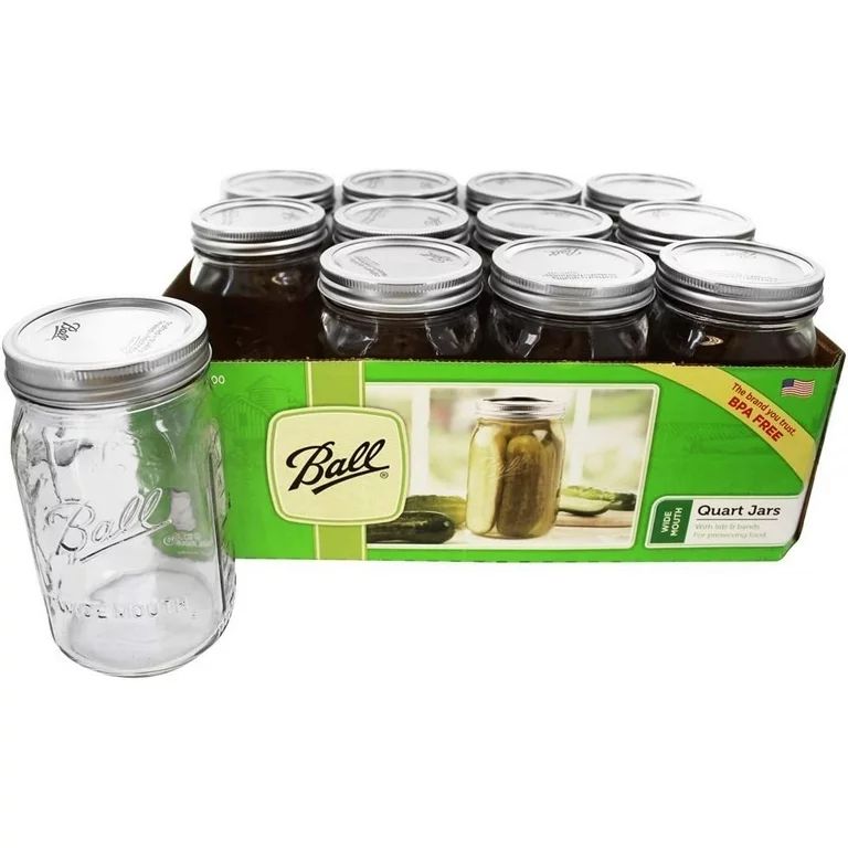 Ball Wide Mouth Quart Canning Jars Lids and Bands Made Pack of 12 | Walmart (US)