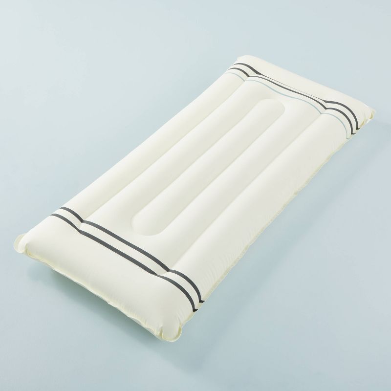 Inflatable Striped Summer Lounger Cream/Gray - Hearth &#38; Hand&#8482; with Magnolia | Target