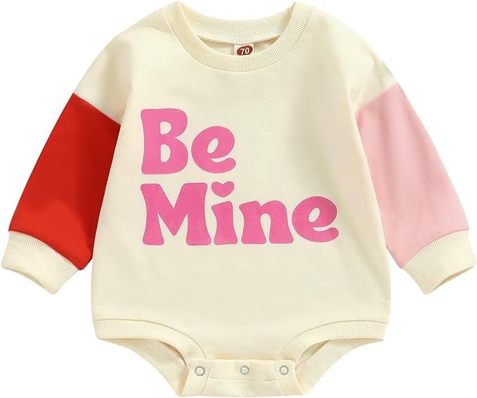 Sasaerucure Newborn Infant Baby Girl Boy Oversized Sweatshirt Romper Long Sleeve Bodysuit Fall Wi... | Amazon (US)