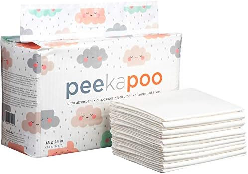 Peekapoo - Disposable Changing Pad Liners (50 Pack) Super Soft, Ultra Absorbent & Waterproof - Co... | Amazon (US)