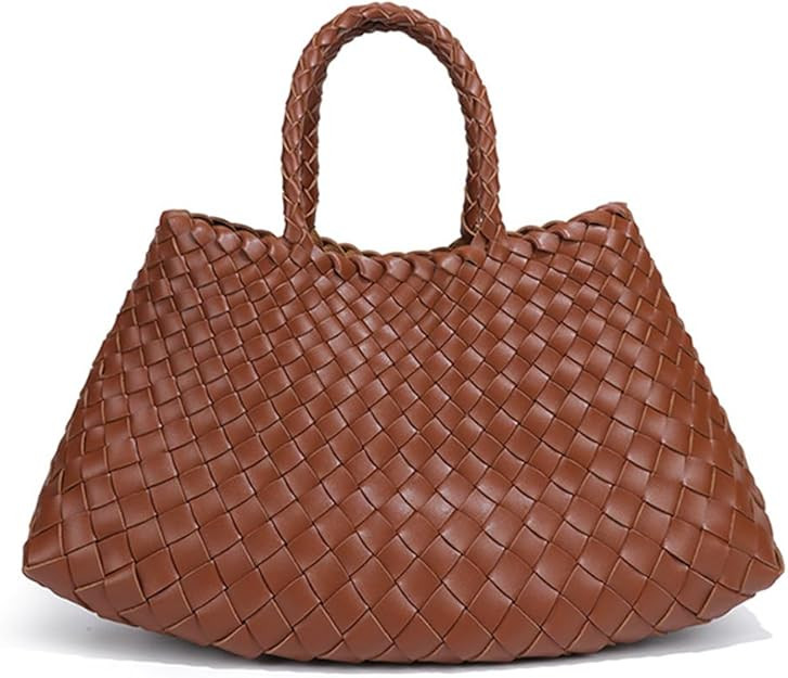 Rejolly Basket Bag for Women Woven Leather Top Handle Tote Handbag Summer Vacation Chic Beach Pur... | Amazon (US)