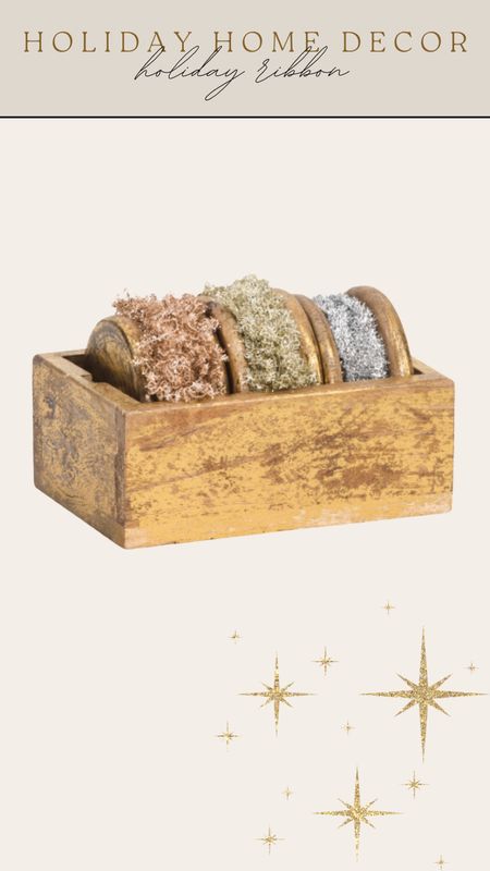 I found the most gorgeous ribbon for the holidays! Use it on your tree, wreath, table settings, gifts and it comes in this beautiful wooden box! #christmasribbon #christmas #christmasgifts #garland #wreath #christmasdecor 

#LTKhome #LTKHoliday #LTKGiftGuide