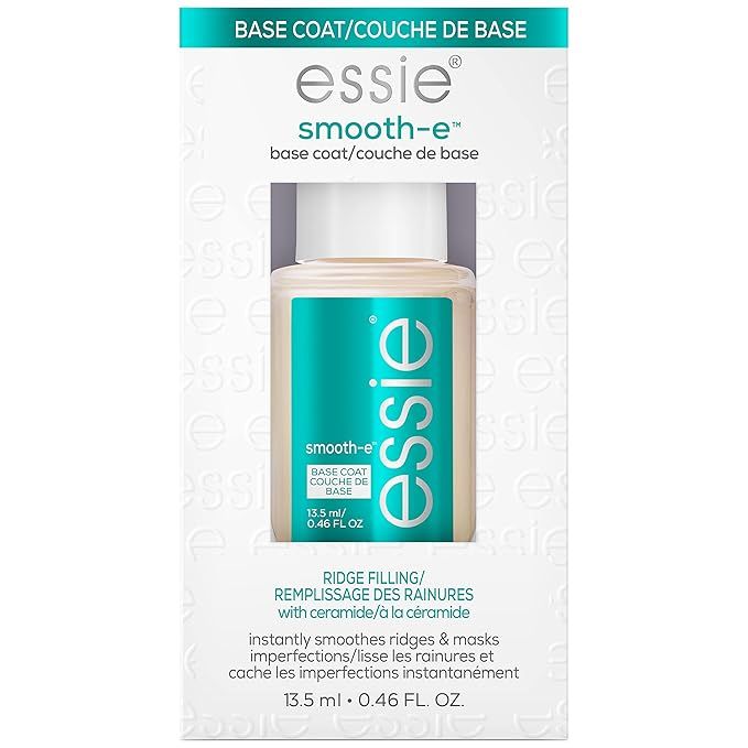 essie Nail Care, 8-Free Vegan, Smooth-E Base Coat, smoothing sleek finish nail polish, 0.46 fl oz | Amazon (US)