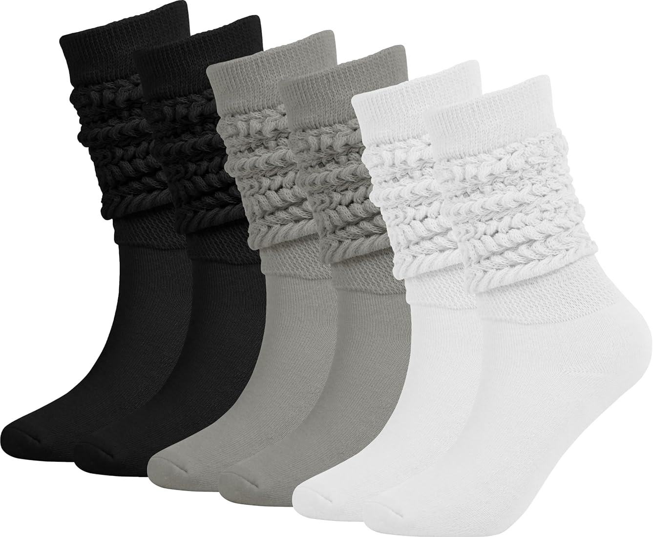 Sooneeya Slouch Socks Women - Knee High Scrunch Socks - Boot Socks for Women Size 5-11 | Amazon (US)