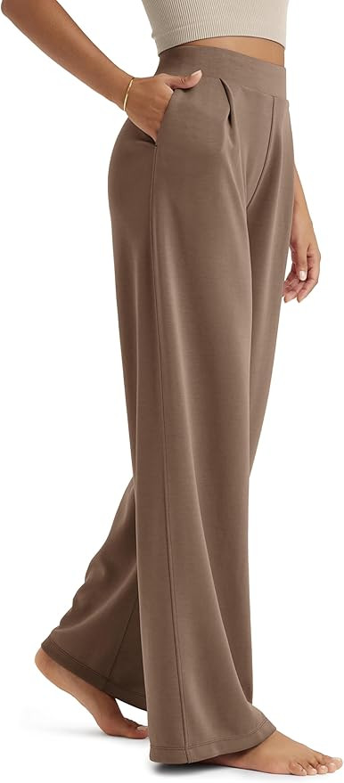 ODODOS Modal Soft Wide Leg Pants for Women High Waist Casual Relaxed Pants with Pockets-27/29"/ 3... | Amazon (US)