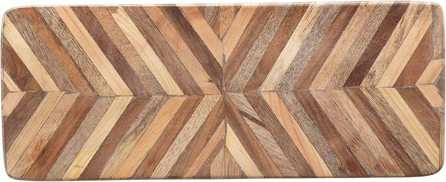 Creative Co-Op Mango Wood Cheese Chevron Pattern Cutting Board, 14.5" x 6", Natural | Amazon (US)