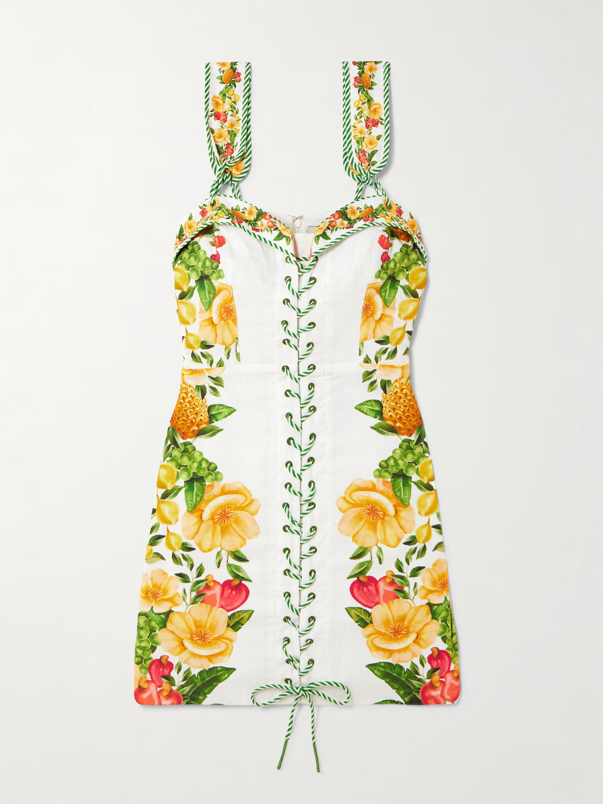 Floral-print linen-blend mini dress | NET-A-PORTER (US)