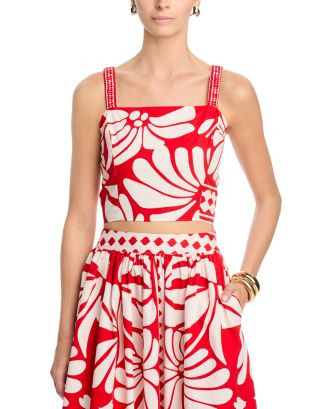 AQUA Floral Border Top - Exclusive | Bloomingdale's Women | Bloomingdale's (AU)