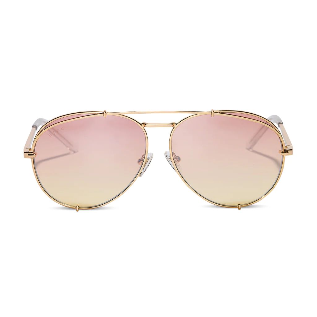 COLOR: gold   sunset gradient flash sunglasses | DIFF Eyewear