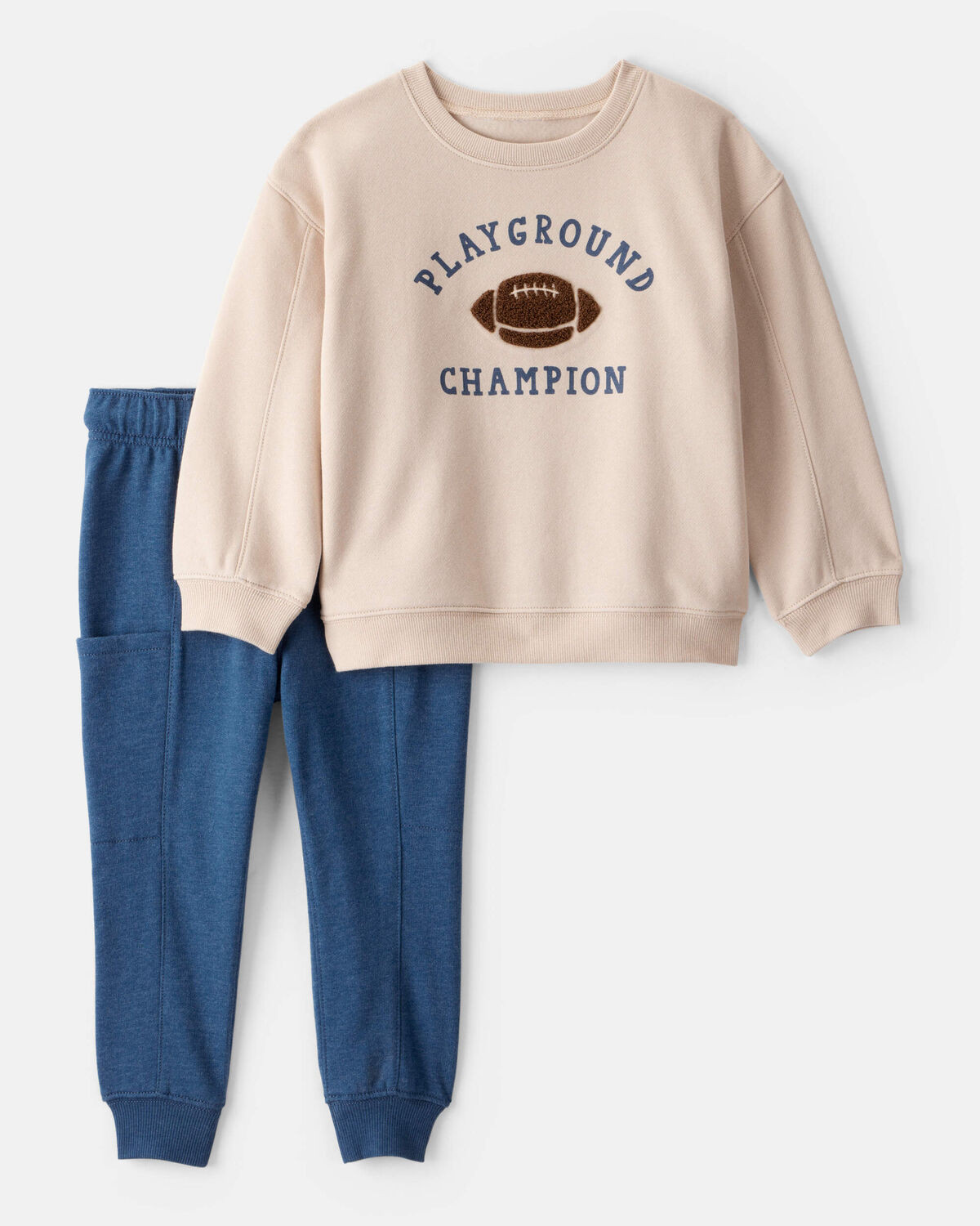 Toddler Boy DayDream Fleece Football Long-Sleeve Tee & Pant Set | Carter's Inc