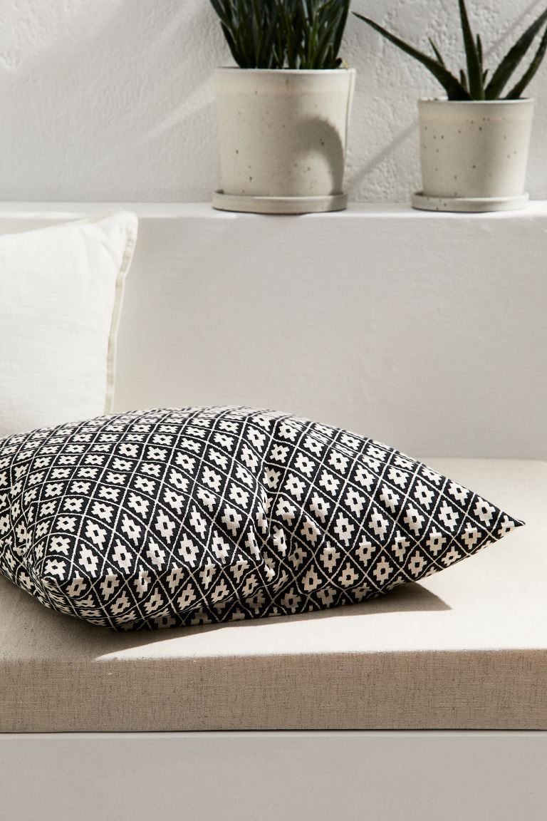 Outdoor Cushion Cover - Light beige/patterned - Home All | H&M US | H&M (US + CA)