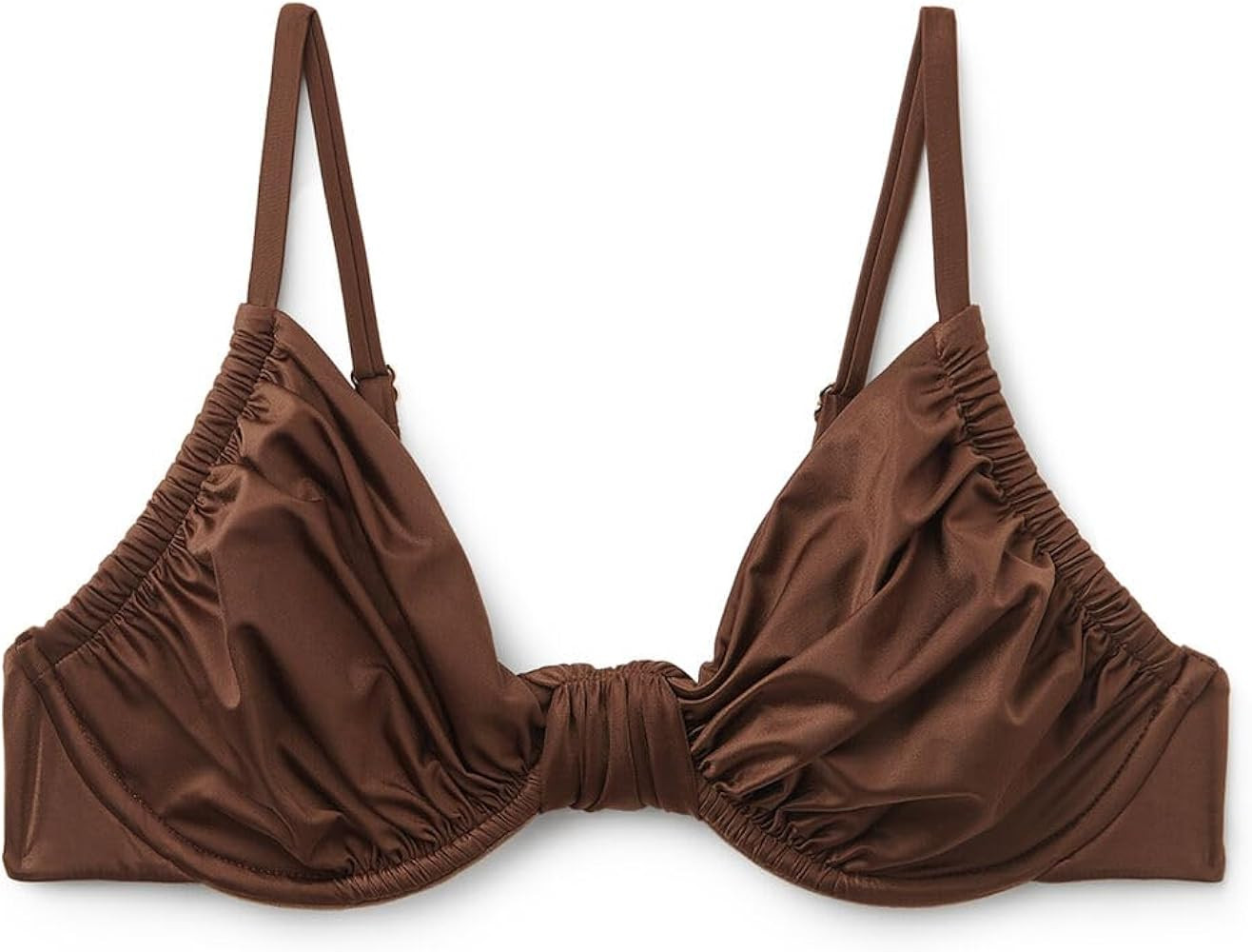 CALZEDONIA Woman's Balconette Swimsuit Top Shiny Satin | Amazon (US)