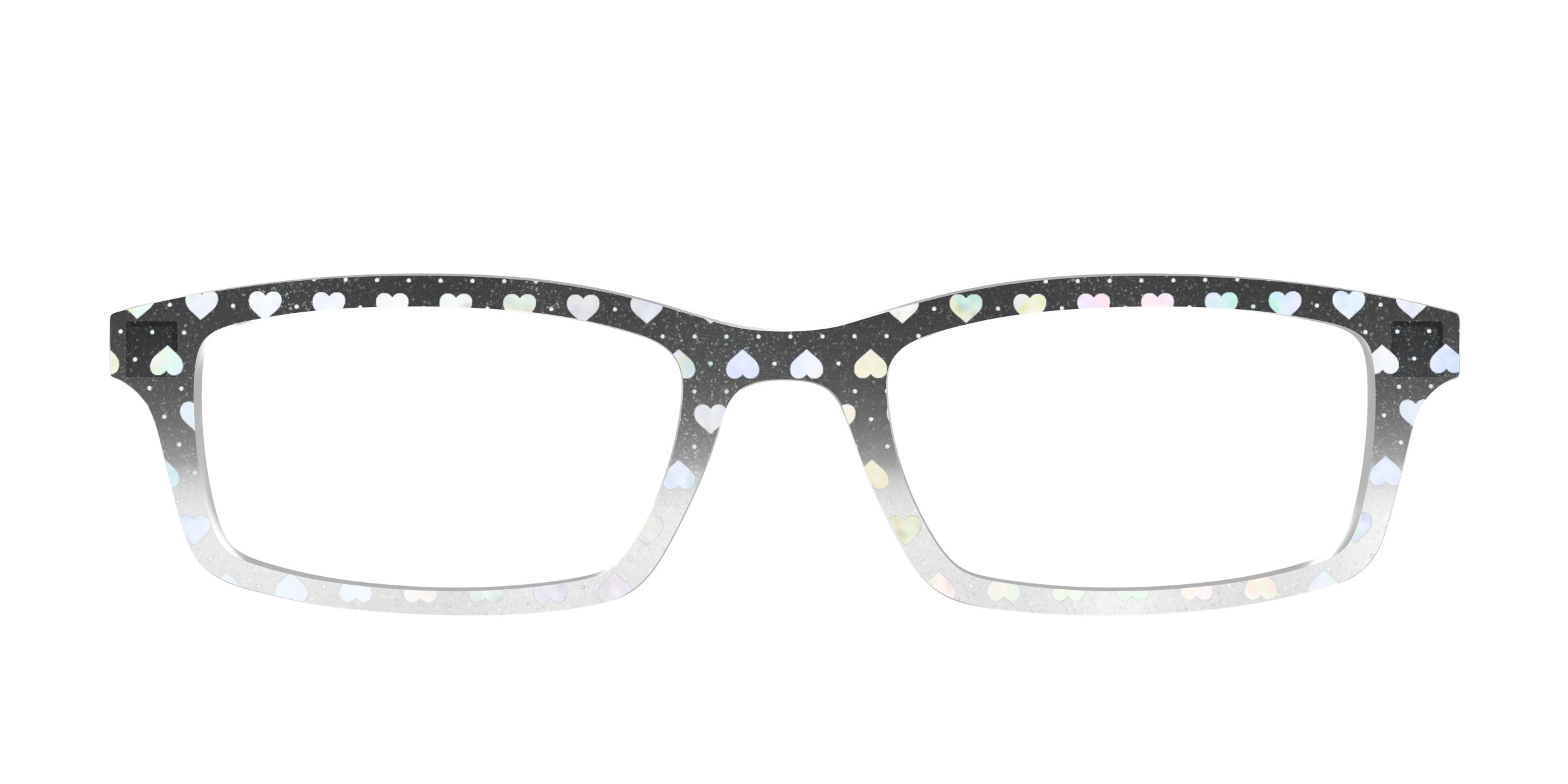 The Rainbow Foil Hearts Gradient Crystal | Pair Eyewear
